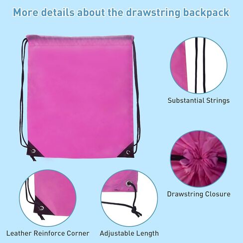 20 Pcs Drawstring Backpacks,Drawstring Bags Cinch Bag,Draw String Backpacks Bulk,Draw String Bag for Women Men Sports Gym Traveling(10 Colors) in Saudi Arabia