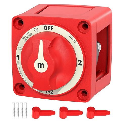 Battery Disconnect Switch 12V-48V 300A Heavy Duty 4-Position Battery Switch Selector, Waterproof Ignition Protected Marine Battery Kill Switch for Car, Boat, RV, Truck, ATV in Saudi Arabia