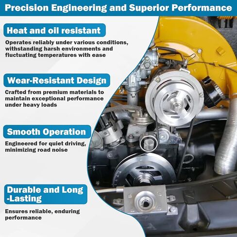 حزام البكرة بحجم المخزون 111903137D، حزام على شكل حرف V للمحرك 9.5x905 يناسب سيارات فولكس فاجن المبردة بالهواء وعربات الكثبان الرملية - مطاط عالي التحمل in Kuwait