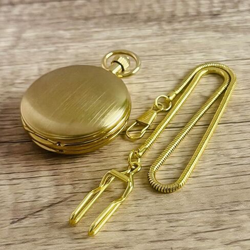 VIGOROSO Mechanical Pocket Watches for Men with Chain Tourbillon Vintage Men's Pocket Watch for Women Wind Up Gold Pocketwatch Arabic Wedding Christmas Birthday Gifts for Men Women in Saudi Arabia