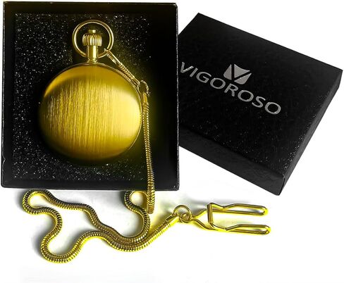 VIGOROSO Mechanical Pocket Watches for Men with Chain Tourbillon Vintage Men's Pocket Watch for Women Wind Up Gold Pocketwatch Arabic Wedding Christmas Birthday Gifts for Men Women in Saudi Arabia