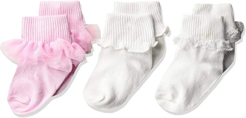 Jefferies Socks Girls' Ruffle/Ripple Edge/Lace Girls Socks 3 Pack in Saudi Arabia