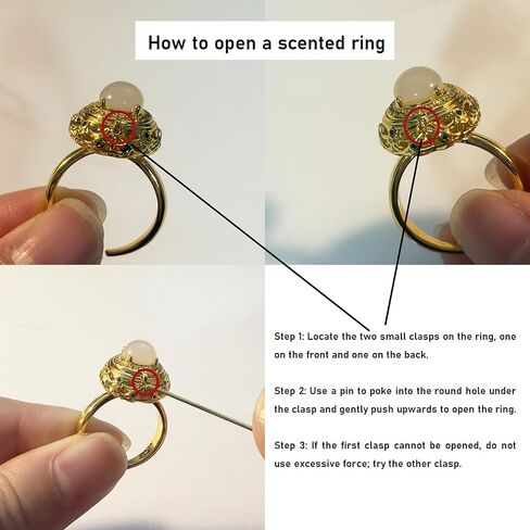 Vintage Aromatherapy Lip Balm Ring for Women, Hidden Locket Jade Ring Storage Design for Small Keepsakes or Emergency Items, Anxiety Meditation Jewelry Gift in Saudi Arabia