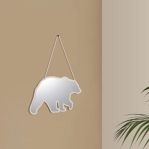 BESPORTBLE Vanity Mirror Acrylic Bear Design Wall-mountable Handheld Mirror for Bedroom Bathroom Decor Vanity Accessories in Saudi Arabia
