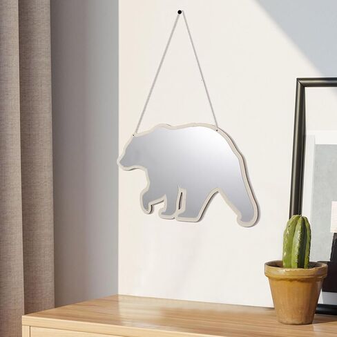 BESPORTBLE Vanity Mirror Acrylic Bear Design Wall-mountable Handheld Mirror for Bedroom Bathroom Decor Vanity Accessories in Saudi Arabia