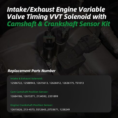 Intake/Exhaust Engine Variable Valve Timing VVT Solenoid with Camshaft & Crankshaft Sensor Kit,for Buick Enclave,for Cadillac ATS, for Chevy, for GMC Acadia,for Saturn Outlook, 10-16 in Saudi Arabia
