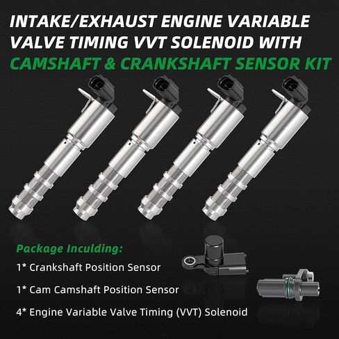 Intake/Exhaust Engine Variable Valve Timing VVT Solenoid with Camshaft & Crankshaft Sensor Kit,for Buick Enclave,for Cadillac ATS, for Chevy, for GMC Acadia,for Saturn Outlook, 10-16 in Saudi Arabia