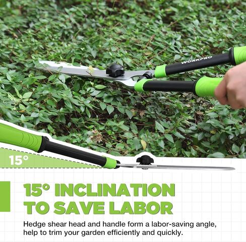 WORKPRO Hedge Shears, 23'' Manual Hedge Trimmers with Chrome Plated Steel Blade & Ergonomic Handle, Home Garden Pruner Hedge Clippers Perfect for Trimming Borders, Boxwood, and Tall Bushes in Saudi Arabia