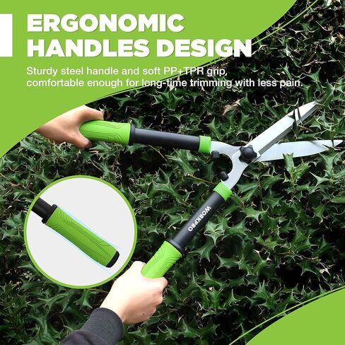 WORKPRO Hedge Shears, 23'' Manual Hedge Trimmers with Chrome Plated Steel Blade & Ergonomic Handle, Home Garden Pruner Hedge Clippers Perfect for Trimming Borders, Boxwood, and Tall Bushes in Saudi Arabia