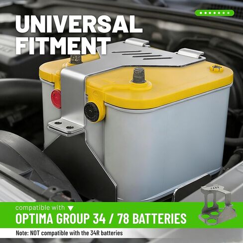 عقد علبة البطارية العالمية متوافق مع Optima Group 34 78 بطارية مع الاستمرار في الضغط على مجموعة صندوق النقل غير مناسبة للأعلى الأحمر 78 نوع البطارية غير مناسب لبطاريات السيارات الصغيرة in Kuwait
