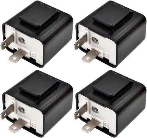 2PCS Car 2 Pin LED Flasher Relay, 12V Prong Adjustable Turn Signal Flash Relay, Electronic Hazard Warn Hyper Flasher Replacement, Universal for Motorcycle Dirt Bike Electrical Bicycle in Saudi Arabia