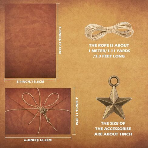 الورق والأظرف الثابتة، مجموعة قرطاسية لكتابة الرسائل، تتضمن أوراقًا عتيقة، وأظرفًا عتيقة، وإكسسوارات قديمة، وحبال (60 قطعة) in Kuwait