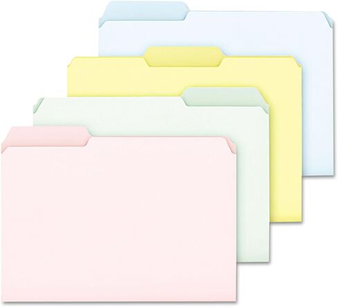 Pendaflex Pastel Color File Folders, 1/3 Cut Top Tab, Letter, 100/Box in Saudi Arabia