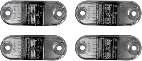 The Trailer Parts Outlet - Amber P2/PC Sidemarker LED Light with 6" Pigtail - Clear Lens, Bundle (4) in Saudi Arabia