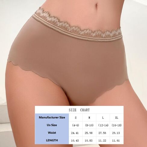 5 Pack Ice Silk Seam Free Low Line Lace Edge Panties, Women Low Rise Lace Hipster Panties, Soft Smooth Style in Saudi Arabia