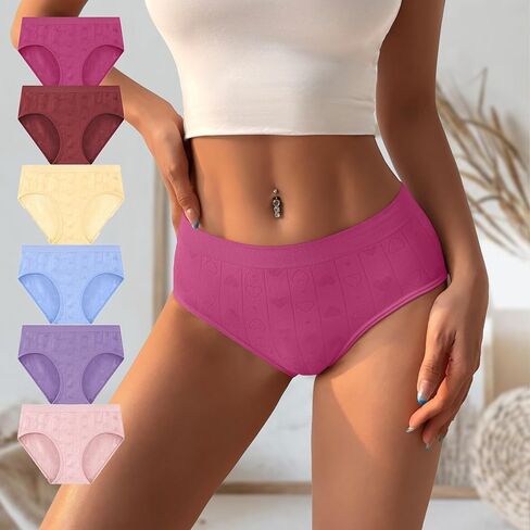 Women Seamless Hipster Underwear 6 Pack,Seamless Breathable Ladies Panties, No Show Panties Full Coverage Stretch Briefs in Saudi Arabia