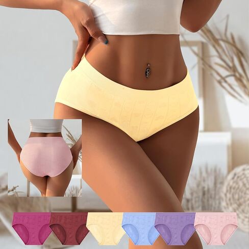 Women Seamless Hipster Underwear 6 Pack,Seamless Breathable Ladies Panties, No Show Panties Full Coverage Stretch Briefs in Saudi Arabia