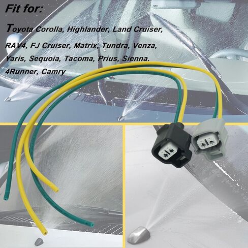 Windscreen Washer Pump & Fluid Level Sensor Connector Wiring Harness Pigtail Plug for Toyota Corolla, Highlander, Land Cruiser, RAV4, FJ Cruiser, Tacoma, Sienna, 4Runner, Camry in Saudi Arabia