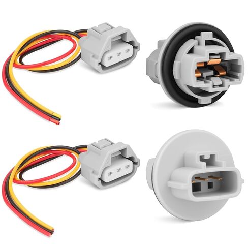 2PCS Front Turn Signal Light Socket W/Pigtail Harness Compatible with 2005-2016 Toyota Tacoma/2005-2021 Tundra/2008-2018 Sequoia/2003-2006 4Runner Replace for 90075-60060 9007560060(3 Pin) in Saudi Arabia