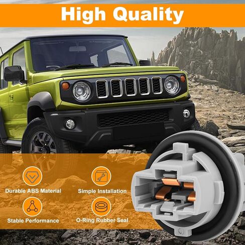 2PCS Front Turn Signal Light Socket W/Pigtail Harness Compatible with 2005-2016 Toyota Tacoma/2005-2021 Tundra/2008-2018 Sequoia/2003-2006 4Runner Replace for 90075-60060 9007560060(3 Pin) in Saudi Arabia
