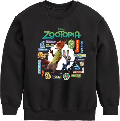 Disney Zootopia - Zootopia Signage - Toddler & Youth Crewneck Fleece Sweatshirt in Saudi Arabia