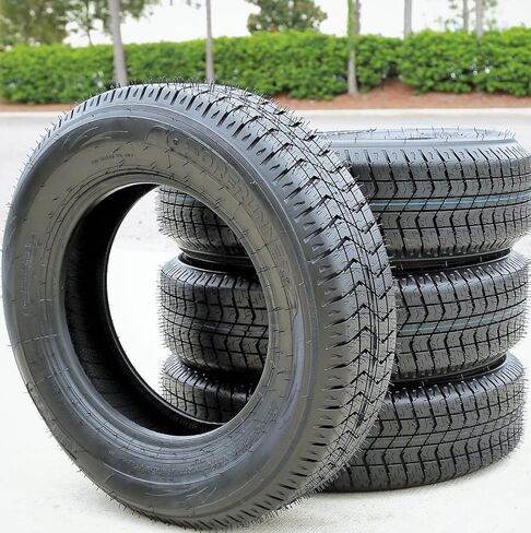 إطار المقطورة الفاخر Forerunner QH500 - ST205/75D15 205/75-15 205/75/15 نطاق التحميل C LRC 6 طبقات BSW جدار جانبي أسود، مجموعة من 2 in Saudi Arabia