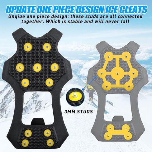 Ice Cleats for Shoes and Boots Snow Walk Traction Cleats Crampons Anti Slip 11 Studs Ice Snow Grippers Overshoe for Walking on Ice and Snow in Saudi Arabia