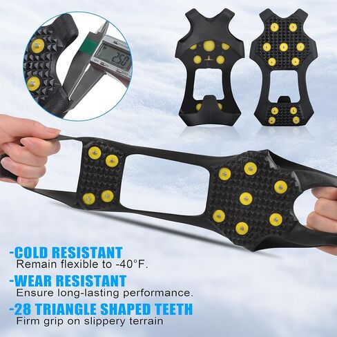 Ice Cleats for Shoes and Boots Snow Walk Traction Cleats Crampons Anti Slip 11 Studs Ice Snow Grippers Overshoe for Walking on Ice and Snow in Saudi Arabia