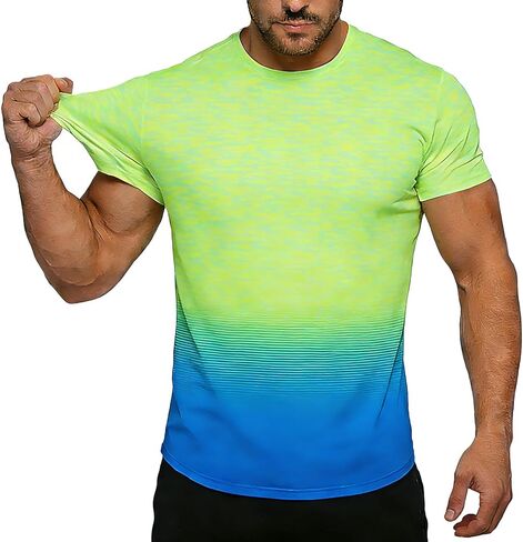 Cozople Men's Athletic T-Shirt Dry Fit Workout Gym Shirt Performance Moisture Wicking Running Short Sleeve Tops M-XXL in Kuwait