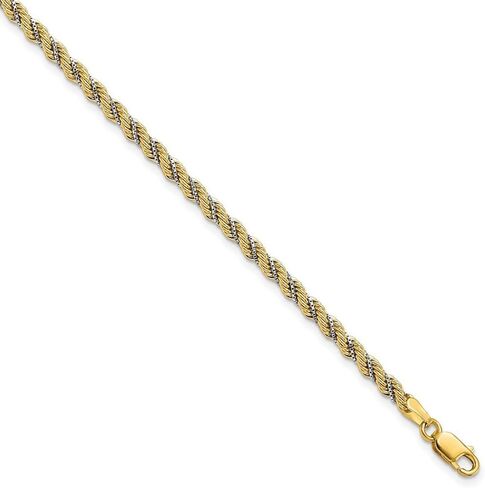JewelryWeb 14k الذهب المصقول محكم سوار حبل 7.5 بوصة 3.25mm واسعة ربط سوار للنساء in Saudi Arabia
