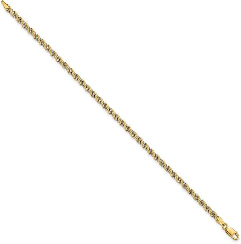 JewelryWeb 14k الذهب المصقول محكم سوار حبل 7.5 بوصة 3.25mm واسعة ربط سوار للنساء in Saudi Arabia