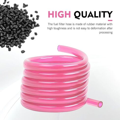 Motorcycle Fuel Line, 9.8 Ft Leak-proof High-temperature Resistant Carburetor Hose, Rubber Waterproof Fuel Vent Tube, Universal Engine System Transmission Part for ATV Dirt Bike (Pink) in Saudi Arabia