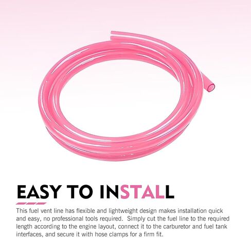 Motorcycle Fuel Line, 9.8 Ft Leak-proof High-temperature Resistant Carburetor Hose, Rubber Waterproof Fuel Vent Tube, Universal Engine System Transmission Part for ATV Dirt Bike (Pink) in Saudi Arabia