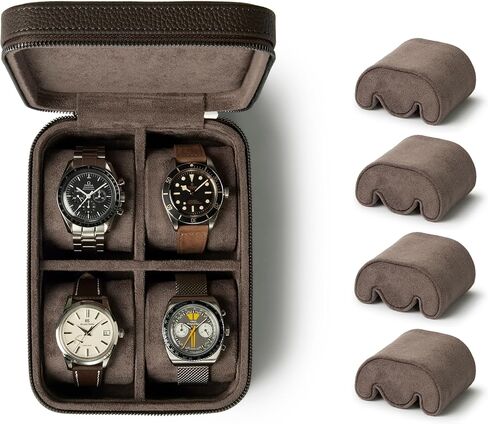 TAWBURY Fraser 4 Watch Case (Brown) with a Set of 4 X-Small Pillows to Fit 5.5-6.9" Wrists in Saudi Arabia