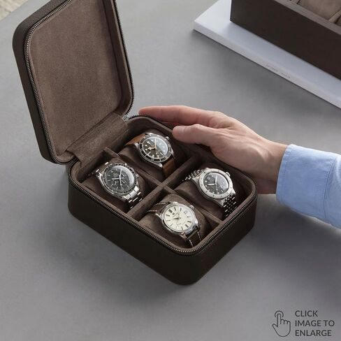 TAWBURY Fraser 4 Watch Case (Brown) with a Set of 4 X-Small Pillows to Fit 5.5-6.9" Wrists in Saudi Arabia