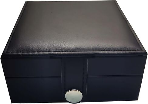 صندوق ساعة جيب جلدي قابل للحمل وجيب واحد من البولي يوريثان وحافظة عرض للرجال باللون الأسود (الصندوق فقط، لا يشمل ساعة الجيب) in Kuwait