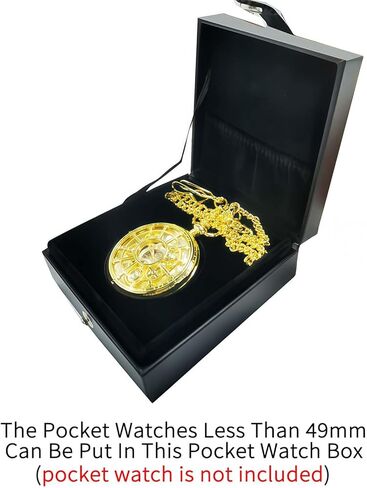 صندوق ساعة جيب جلدي قابل للحمل وجيب واحد من البولي يوريثان وحافظة عرض للرجال باللون الأسود (الصندوق فقط، لا يشمل ساعة الجيب) in Kuwait