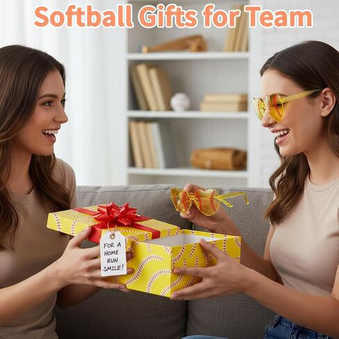 12 قطعة من نظارات الكرة اللينة، هدايا لحفلات الكرة اللينة للفريق، نظارات رياضية على شكل قلب أصفر مزخرفة للمدربين، مشجعي الفريق، احتفالات الولائم والأحداث الرياضية، زينة الإكسسوارات in Kuwait