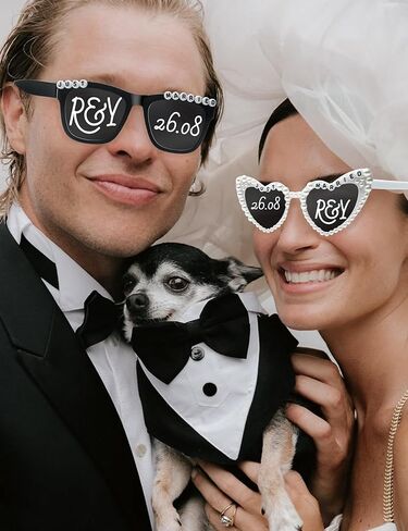 Bride Sunglasses - Bride and Groom Sunglasses - Just Married Decorations with Marker Pens for Adult DIY Wedding Party Personalized in Saudi Arabia