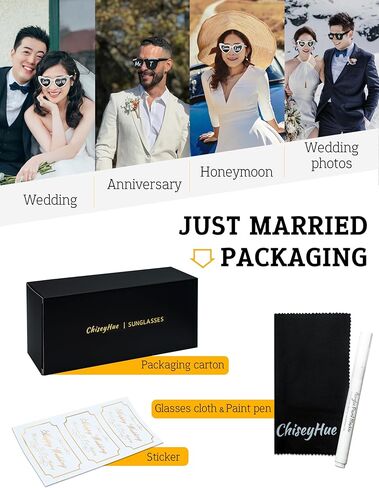 Bride Sunglasses - Bride and Groom Sunglasses - Just Married Decorations with Marker Pens for Adult DIY Wedding Party Personalized in Saudi Arabia