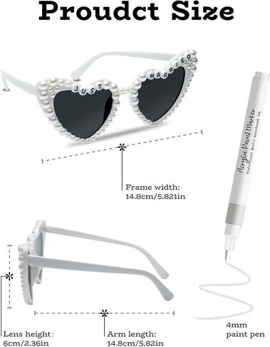 Bride Sunglasses - Bride and Groom Sunglasses - Just Married Decorations with Marker Pens for Adult DIY Wedding Party Personalized in Saudi Arabia