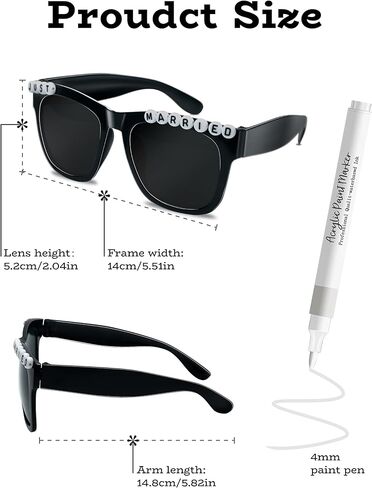 Bride Sunglasses - Bride and Groom Sunglasses - Just Married Decorations with Marker Pens for Adult DIY Wedding Party Personalized in Saudi Arabia