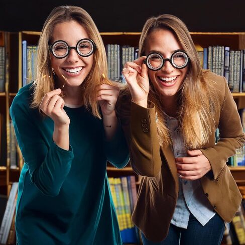 Vaulted Skulls & Co Nerd Magnifying Glasses | Magnify Your Eyes Specs | Magic Nerd Glasses | Bug Eyes Specs | Black | Small/Medium Size in Saudi Arabia
