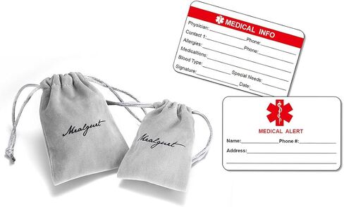 MEALGUET Medical ID Bracelet for Men : Free Engraving Stainless Steel Masculine Watch Band Style Medical Alert Wristband Personalized Medic ID Bracelet Jewelry for Men Women,Black in Saudi Arabia