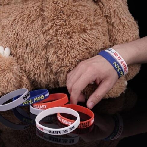 Motivational Silicone Wristband - 10PCS with Inspirational Messages Gym Accessories Comfortable Waterproof Wrist Straps for Women Men Teens Unisex Adult Size in Saudi Arabia