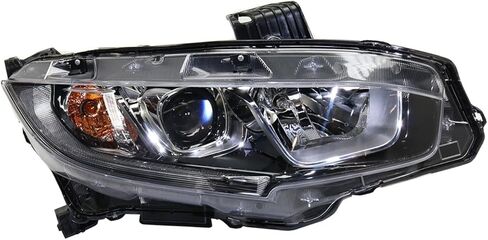 Replacement Headlight Kit (Passenger Side) with Fender and Chrome Grille fits Honda Civic 2016-2018 1.5L Turbo Coupe - Halogen in Saudi Arabia