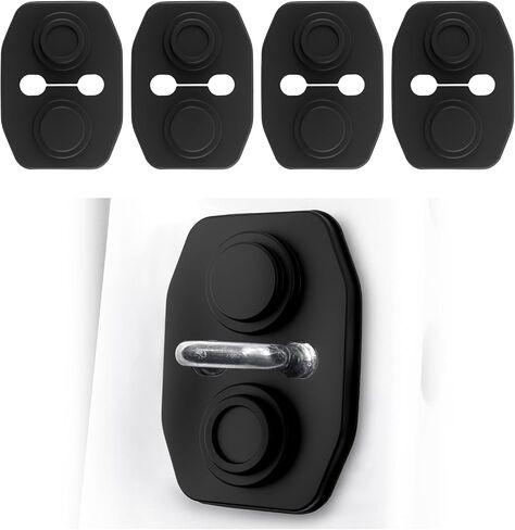 4PCS Universal Silicone Car Door Latch Covers,New Silicone Door Latch Protective Cover with 3 Layers of Shock Absorption for Protection & Noise Reduction,Soft Car Doors Strike Protector in Saudi Arabia