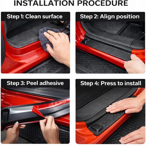 Door Sill Protector Kit for 2018-2025 Jeep Wrangler JL JLU Gladiator JT: Anti-Slip Door Entry Guards, Scratch-Resistant Step Pads, Weatherproof Car Interior Accessories for Off-Road Use in Saudi Arabia