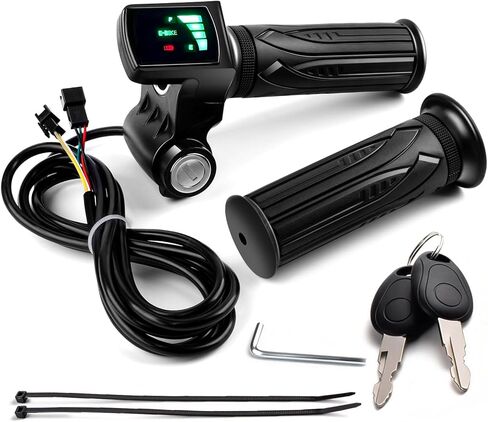 Ebike Full Twist Throttle Replacement for Ridstar Q20/Q20Lite/Q20Pro/H20/H26Pro/H20,48V, LCD Display with Key 2 Keys,Electric Bike Throttle Grips for Ebike Motorcycle Scooter Electric Bicycle in Kuwait