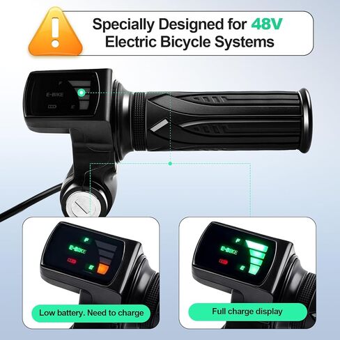 Ebike Full Twist Throttle Replacement for Ridstar Q20/Q20Lite/Q20Pro/H20/H26Pro/H20,48V, LCD Display with Key 2 Keys,Electric Bike Throttle Grips for Ebike Motorcycle Scooter Electric Bicycle in Kuwait